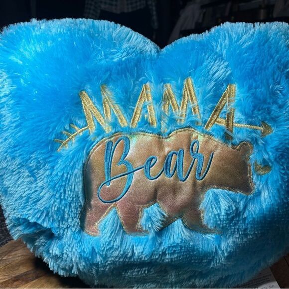 Way to Celebrate Mother’s Day Plush Blue Heart Shaped Decorative Pillow Mama B - Picture 7 of 8